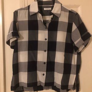 Equipment Blue and White Plaid Shirt